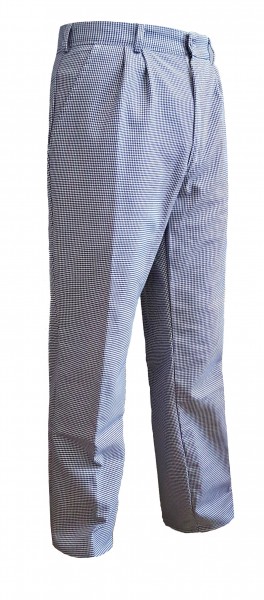 Unisex Kochhose Bäckerhose Pepita mit Gummizug blau weiß Falsch