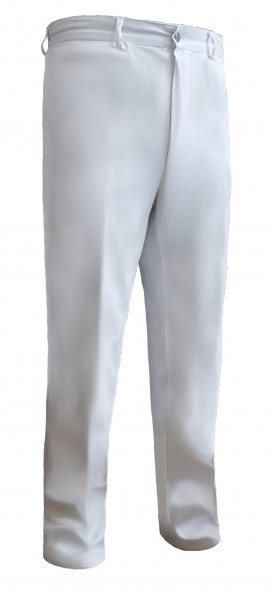 Herren Arzthose Laborhose Satin weiß