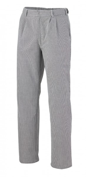 Unisex Kochhose Bäckerhose Pepita mit Gummizug schwarz weiß Falsch