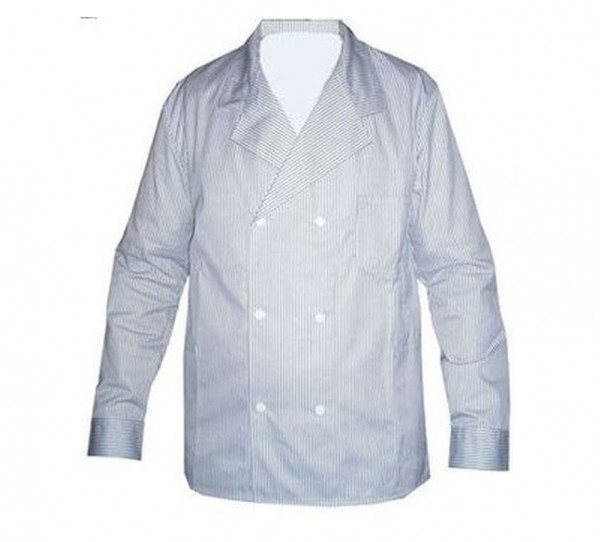 Metzgerjacke Fleischerjacke HACCP Herren weiß blau gestreift