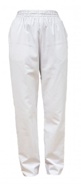 Pflegerhose Schlupfhose Unisex mit Gummizug und Kordel weiß