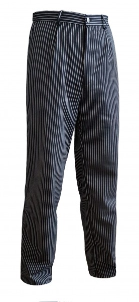 Herren Kochhose Kellnerhose Nadelstreifen schwarz weiß Falsch